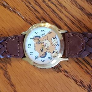 Vintage 90's Timex Disney The Lion King watch with braided leather band